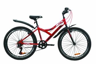 Велосипед ST 24" Discovery FLINT Vbr з крилом Pl 2020 (червоно-чорний)