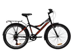 Велосипед ST 24" Discovery FLINT Vbr з багажником зад St, з крилом St 2020 (чорно-помаранчевий з сірим)