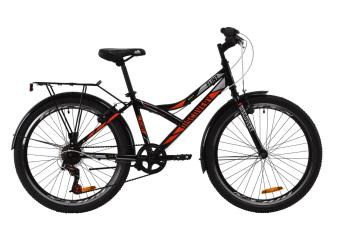 Велосипед ST 24" Discovery FLINT Vbr з багажником зад St, з крилом St 2020 (чорно-помаранчевий з сірим)