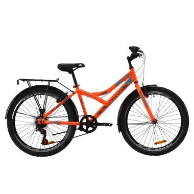 Велосипед ST 24" Discovery FLINT Vbr з багажником зад St, з крилом St 2020 (помаранчево-бірюзовий з сірим)