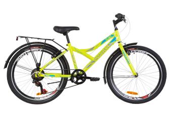 Велосипед 24" Discovery FLINT MC 14G Vbr St з багажником зад St, з крилом St 2019 (салатово-синій з сірим)