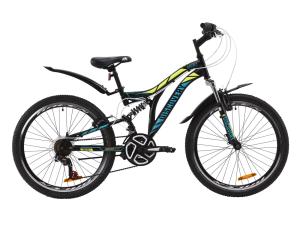 Велосипед ST 24" Discovery ROCKET AM2 Vbr з крилом Pl 2020 (чорно-жовтий з бірюзовим)
