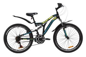 Велосипед ST 24" Discovery ROCKET AM2 Vbr з крилом Pl 2020 (чорно-жовтий з бірюзовим)