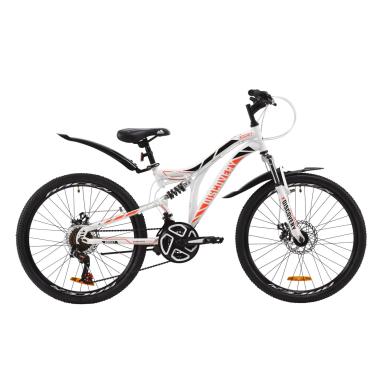 Велосипед ST 24" Discovery ROCKET AM2 DD з крилом Pl 2020 (біло-помаранчевий з чорним)