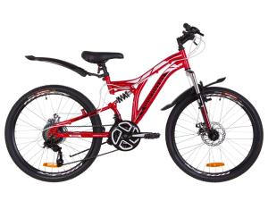 Велосипед 24" Discovery ROCKET AM2 14G DD St з крилом Pl 2019 (червоно-білий з чорним)
