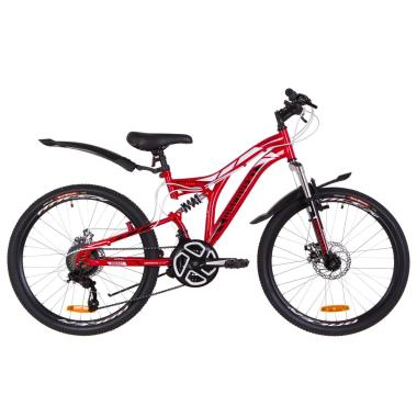 Велосипед 24" Discovery ROCKET AM2 14G DD St з крилом Pl 2019 (червоно-білий з чорним)