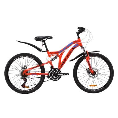 Велосипед ST 24" Discovery ROCKET AM2 DD з крилом Pl 2020 (червоно-чорний з синім)
