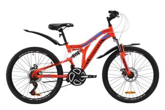 Велосипед ST 24" Discovery ROCKET AM2 DD з крилом Pl 2020 (червоно-чорний з синім)
