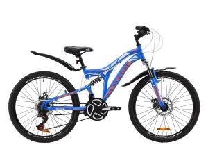 Велосипед ST 24" Discovery ROCKET AM2 DD з крилом Pl 2020 (синьо-помаранчевий з білим)