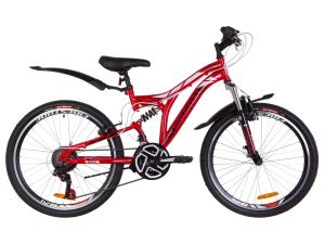 Велосипед 24" Discovery ROCKET AM2 14G Vbr St з крилом Pl 2019 (червоно-білий з чорним)