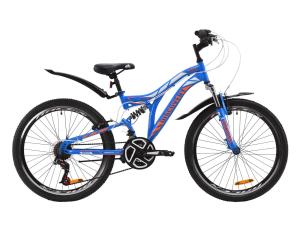 Велосипед ST 24" Discovery ROCKET AM2 Vbr з крилом Pl 2020 (синьо-помаранчевий з білим)