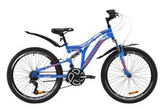 Велосипед ST 24" Discovery ROCKET AM2 Vbr з крилом Pl 2020 (синьо-помаранчевий з білим)