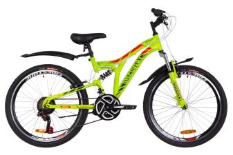 Велосипед 24" Discovery ROCKET AM2 14G Vbr St з крилом Pl 2019 (зелено-червоний)