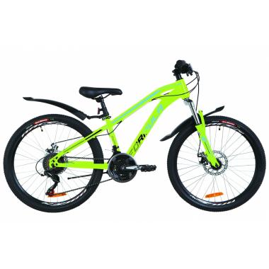 Велосипед 24" Formula DAKAR AM 14G DD St з крилом Pl 2019 (салатово-синій)