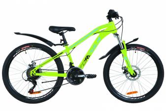 Велосипед 24" Formula DAKAR AM 14G DD St з крилом Pl 2019 (салатово-синій)