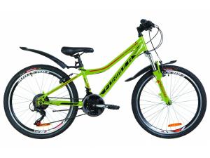 Велосипед 24" Formula FOREST AM 14G Vbr St з крилом Pl 2019 (зелений з помаранчевим)