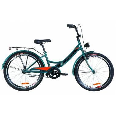 Велосипед 24" Formula SMART 14G гальмівна St з багажником зад St, з крилом St, з ліхтарем 2019 (синій з помаранчевим)