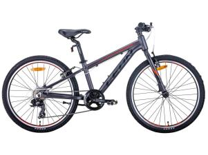 Велосипед 24" Leon JUNIOR 2020 (антрацитовий з червоним (м))