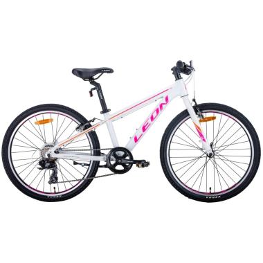 Велосипед 24" Leon JUNIOR 2020 (біло-малиновий з помаранчевим)