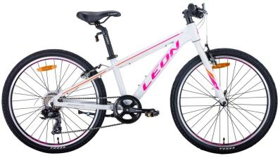 Велосипед 24" Leon JUNIOR 2020 (біло-малиновий з помаранчевим)