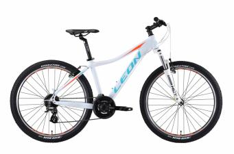 Велосипед 26 "Leon HT-LADY AM 14G Vbr Al 2019 біло-блакитний з помаранчевим
