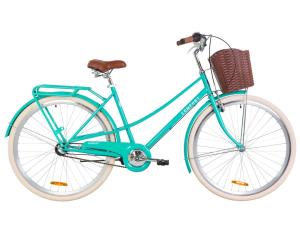 Велосипед 28" Dorozhnik COMFORT FEMALE 14G планет. St з багажником зад St, з крилом St, з кошиком Pl 2019 (бірюзовий)