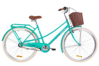 Велосипед 28" Dorozhnik COMFORT FEMALE 14G планет. St з багажником зад St, з крилом St, з кошиком Pl 2019 (бірюзовий)