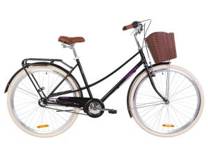 Велосипед 28" Dorozhnik COMFORT FEMALE 14G планет. St з багажником зад St, з крилом St, з кошиком Pl 2019 (чорний)