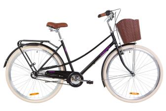 Велосипед 28" Dorozhnik COMFORT FEMALE 14G планет. St з багажником зад St, з крилом St, з кошиком Pl 2019 (чорний)