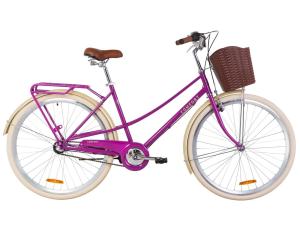 Велосипед 28" Dorozhnik COMFORT FEMALE 14G планет. St з багажником зад St, з крилом St, з кошиком Pl 2019 (фіолетовий)