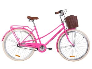 Велосипед 28" Dorozhnik COMFORT FEMALE 14G планет. St з багажником зад St, з крилом St, з кошиком Pl 2019 (персиковий)