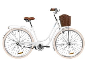 Велосипед ST 28" Dorozhnik RETRO з багажником зад St, з крилом St, з кошиком Pl 2020 (білий)