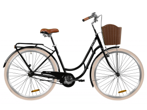 Велосипед ST 28" Dorozhnik RETRO з багажником зад St, з крилом St, з кошиком Pl 2020 (чорний)